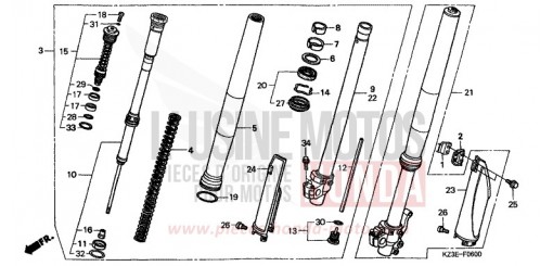 FOURCHETTE AVANT CR250RY de 2000
